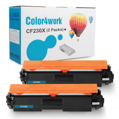 Color4work Compatible Toner Cartridge Replacement for HP 30X CF230X with Chip Black 2-Pack, use with HP 32A CF232A Toner Drum for HP Laserjet Pro M227fdw M203dw M227fdn M203dn M227sdn Printer